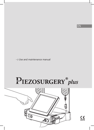 Piezosurgery plus Use and Maintenance Manual Ver 02