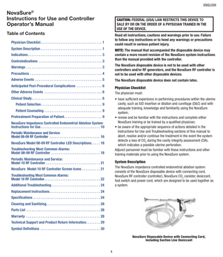 NovaSure Instructions for Use and Controller Operators Manual Rev 012