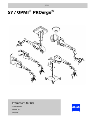 OPMI PROergo on a S7 Suspension Instructions for Use Ver 9.2 Sept 2013