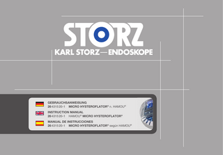 GEBRAUCHSANWEISUNG 26 4315 20-1 MICRO HYSTEROFLATOR® n. HAMOU® INSTRUCTION MANUAL 26 4315 20-1 HAMOU® MICRO HYSTEROFLATOR® MANUAL DE INSTRUCCIONES 26 4315 20-1 MICRO HYSTEROFLATOR® según HAMOU®  