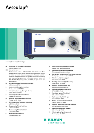 LED Light Source OP950 Instructions for Use Ver 4.0 Nov 2020