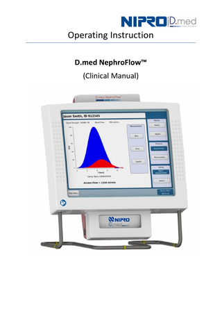 D.med NephroFlow Operating Instructions Ver 4.0