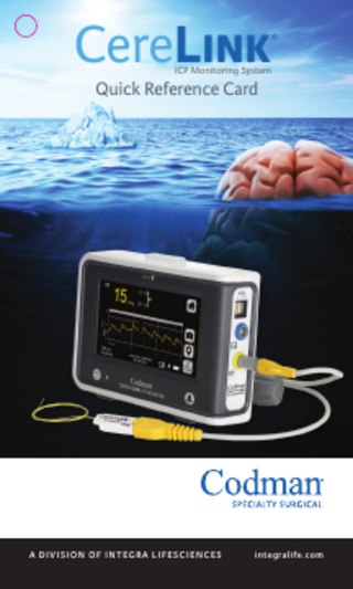 CereLink ICP Monitoring System Quick Reference Card