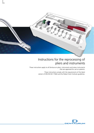 Instructions for the reprocessing of pliers and instruments