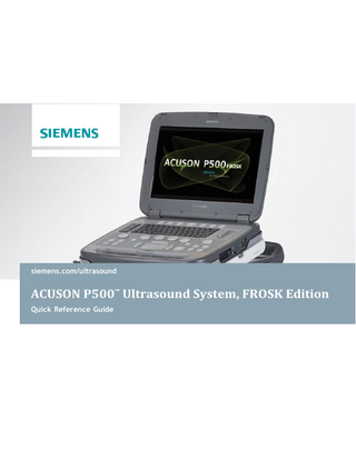 ACUSON P500 FROSK Edition Quick Reference Guide 2015