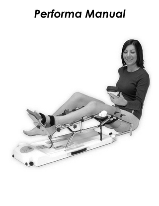 Performa Knee CPM Operations Manual