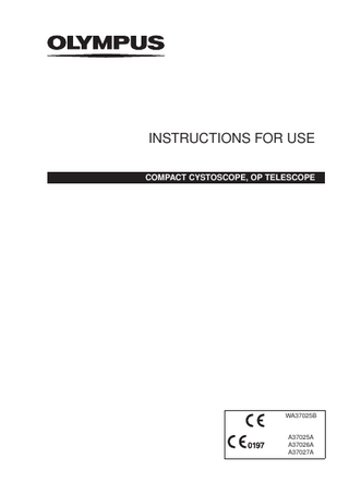 COMPACT CYSTOSCOPE, OP TELESCOPE Instructions for Use