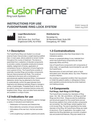 FusionFrame Instructions for Use 