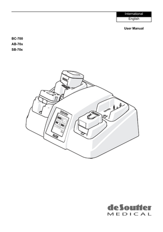 International English User Manual BC-700 AB-70x SB-70x                   VH    OHF  WD      ED      Ɔ      