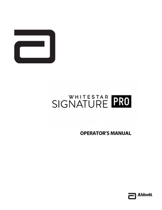 WHITESTAR SIGNATURE PRO Operators Manual Rev A May 2015