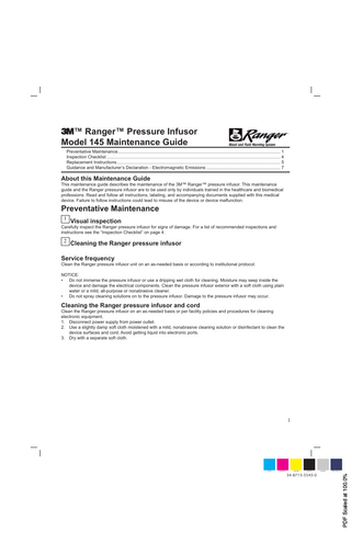 3M Ranger Model 145 Maintenance Guide Sept 2014