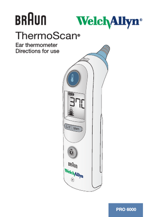 ThermoScan PRO 6000 Directions for Use 