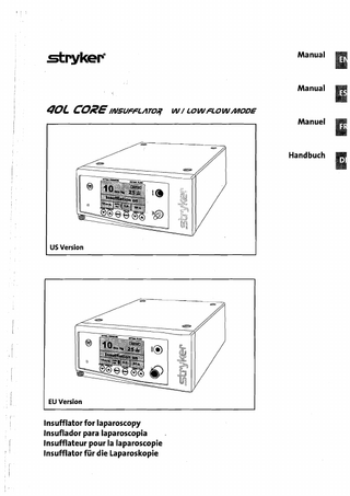 Stryker 40L Core Insufflator User Manual Rev C