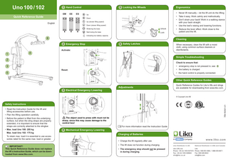 Uno 100 and 102 Quick Reference Guide