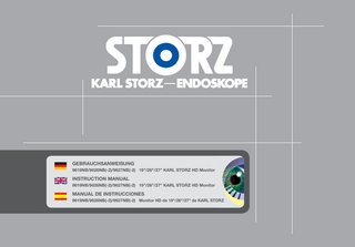 9619NB, 9626NB and 2627NB KARL STORZ HD Monitor Instruction Manual Ver 2.0.0 June 2013