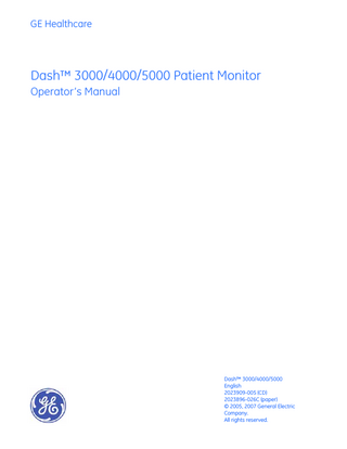 Dash 3000, 4000 and 5000 Operator’s Manual Sept 2007