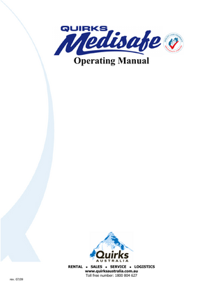 Medisafe Operating Manual July 2009