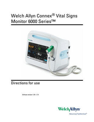 Vital Signs Monitor Series 6000 Directions for use Software Version 1.0X - 1.7X Ver B