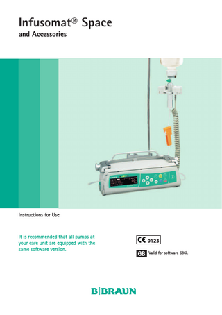 Infusomat Space and Accessories Instructions for Use sw 686L