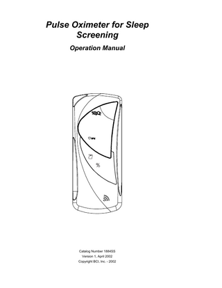 3401 Oximeter Operation Manual Ver 1 April 2002