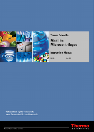 Medilite Microcentrifuges Instruction Manual June 2012