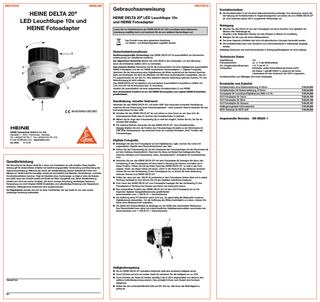 HEINE DELTA 20 LED Illuminated loupe 10x Instructions for Use Nov 2007