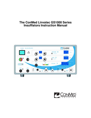 GS1000 Insufflator Instruction Manual Rev AB Oct 2010