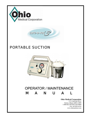 care-e-vac3 Portable Suction Operator Manual