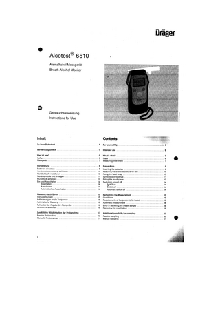 Dräger Alcotest 6510 med Instructions for Use July 2004