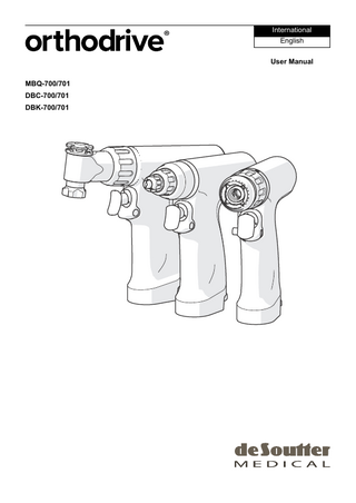 MBQ-700 and 701, DBC-700 and 701, DBK-700 and 701 orthodrive User Manual Ver 11