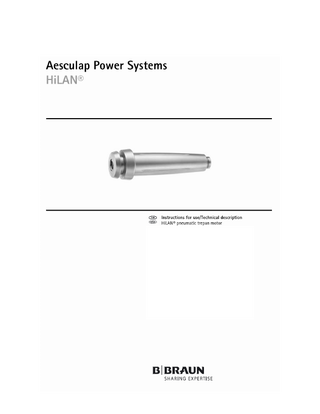 HiLAN Pneumatic Trepan Motor Instructions for Use