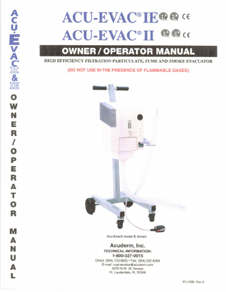 ACU-EVAC IE and II Owner Operator Manual Rev A