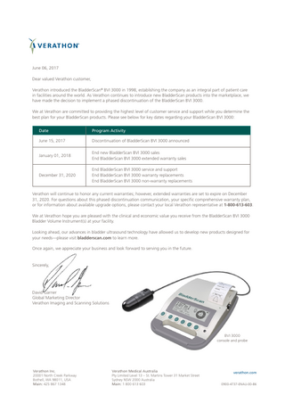 BVI 3000 Discontinuation and End of Support Notification June 2017