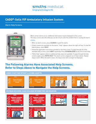 CADD-Solis VIP Alarm Help Screens Aug 2017