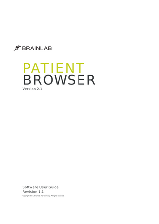 PATIENT BROWSER User Guide Ver 2.1