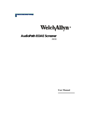 AudioPath EOAE Screener User Manual