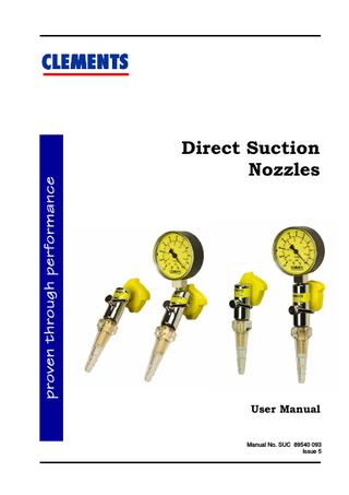 SUC 89540 093 Direct Suction Nozzles User Manual Issue 5