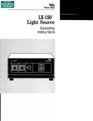 LX-150T Light Source Operating Instruction Manual