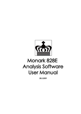 Monark 828E Analysis Software 3.0  1 Table of Contents 1 TABLE OF CONTENTS...2 2 INTRODUCTION...3 2.1 OVERVIEW...3 2.2 FEATURES...3 3 INSTALLATION...4 3.1 SYSTEM-REQUIREMENTS...4 3.2 INSTALLATION OF THE MONARK 828E SOFTWARE...4 3.3 USING MONARK 828E SOFTWARE IN WINDOWS VISTA...5 4 PROGRAM SETTINGS...6 5 MANAGING DATABASE...7 5.1 STRUCTURE OF THE DATABASE...7 5.2 DATABASE ON A SERVER...7 5.3 DATABASE OPTIONS...7 5.3.1 Database Synchronization...8 5.4 BROWSING THE DATABASE...8 5.4.1 Adding, Removing and Editing Groups ...9 5.4.2 Adding, Removing and Editing Persons...10 6 PREPARATION FOR TESTING...11 7 RUNNING TESTS...12 7.1 PREPARATIONS...12 7.1.1 Choosing the test protocol...12 7.1.2 Choosing the test parameters...12 7.2 ÅSTRAND...13 7.2.1 Overview of the test...13 7.2.2 Running the Åstrand test...14 7.3 WHO...15 7.3.1 Overview of the test...15 7.3.2 Running the WHO test...15 7.4 YMCA...16 7.4.1 Overview of the test...16 7.4.2 Running the YMCA test...16 7.5 MANUALLY ADDING TESTS...17 8 ANALYSIS AND COMPARISON OF TEST RESULTS...18 8.1 SINGLE TEST ANALYSIS...18 8.1.1 Åstrand...18 8.1.2 WHO...19 8.1.3 YMCA...20 8.2 COMPARISONS...20 8.2.1 Compare one person‘s tests...21 8.2.2 Compare within the group...22 9 TABLE OF FIGURES...23  2  