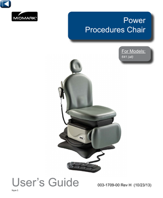 Model 641 Power Procedures Chair Users Guide Rev H Oct 2013