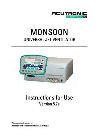 MONSOON Instructions for Use sw ver 1.15 or higher Ver 5.7e Nov 2011