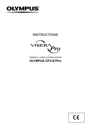 OTV-S7Pro VISERA Pro VIDEO SYSTEM CENTER Instructions Aug 2012