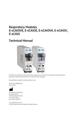 E-sCAixxx Respiratory Modules Technical Manual May 2014