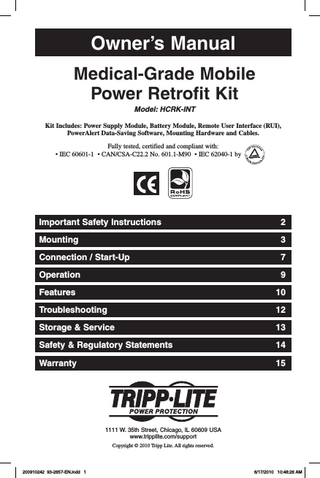 HCRK-INT Owners Manual Oct 2009