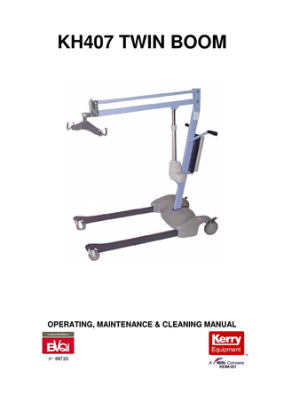 KH407 TWIN BOOM  OPERATING, MAINTENANCE & CLEANING MANUAL  KEIM-031  