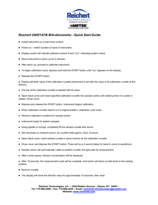 UNISTAT Quick Start Guide