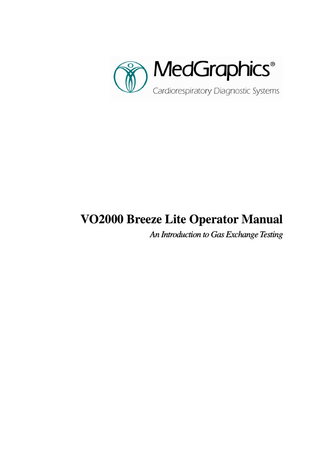 VO2000 Breeze Lite Operator Manual