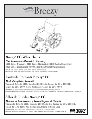 Brezzy EC User Instructions and Warranty Rev D Nov 2008