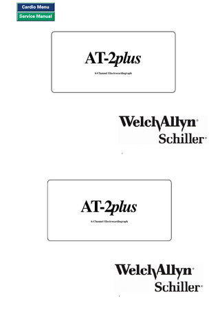 Cardio Menu  Service Manual  AT-2plus 6-Channel Electrocardiograph  i  AT-2plus 6-Channel Electrocardiograph  i  