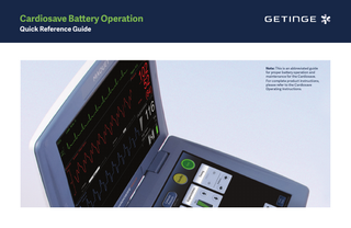 CARDIOSAVE Battery Operation Quick Reference Guide Rev C June 2019